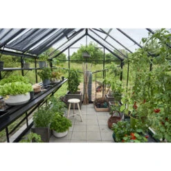 Serre De Jardin 11,3m² En Verre Trempé BLOCKLEY Noire - Halls Costwold -Jardin Serre Boutique serre de jardin 113m en verre trempe blockley noire eden greenhouses 7