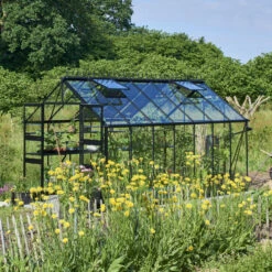 Serre De Jardin 11,3m² En Verre Trempé BLOCKLEY Noire - Halls Costwold -Jardin Serre Boutique serre de jardin 113m en verre trempe blockley noire eden greenhouses 8