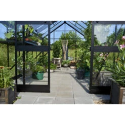 Serre De Jardin 11,3m² En Verre Trempé BLOCKLEY Noire - Halls Costwold -Jardin Serre Boutique serre de jardin 113m en verre trempe blockley noire eden greenhouses 9