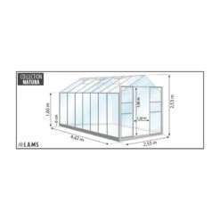 Serre Laurus Uranus 11,45m² En Aluminium Laqué Vert Et Verre Trempé 3mm + Embase Incluse - Natura Lams -Jardin Serre Boutique serre de jardin 1145m en aluminium laque et verre trempe uranus lams 1