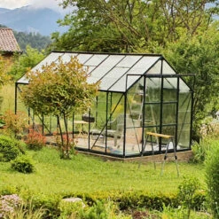 Serre Laurus Uranus 11,45m² En Aluminium Laqué Vert Et Verre Trempé 3mm + Embase Incluse - Natura Lams -Jardin Serre Boutique serre de jardin 1145m en aluminium laque et verre trempe uranus lams 15