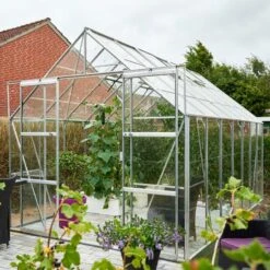 Serre De Jardin 11,5m² Magnum 148 En Aluminium Et Verre Horticole 3mm - Halls -Jardin Serre Boutique serre de jardin 115m magnum 148 en aluminium et verre horticole 3mm halls 4