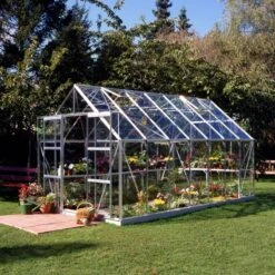 Serre De Jardin 11,5m² Magnum 148 En Aluminium Et Verre Trempé 3mm - Halls -Jardin Serre Boutique serre de jardin 115m magnum 148 en aluminium et verre trempe 3mm halls 1
