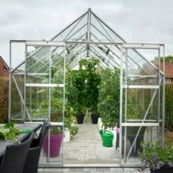 Serre De Jardin 11,5m² Magnum 148 En Aluminium Et Verre Trempé 3mm - Halls -Jardin Serre Boutique serre de jardin 115m magnum 148 en aluminium et verre trempe 3mm halls 10