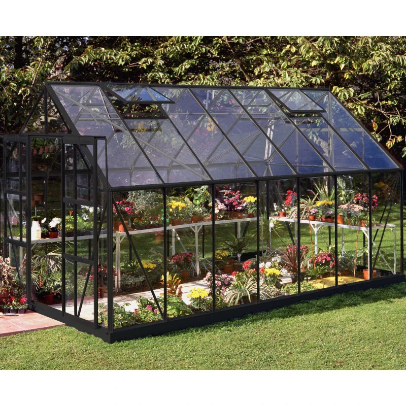 Serre De Jardin 11,5m² Magnum 148 En Aluminium Noir Et Verre Trempé 3mm - Halls 4 Serre De Jardin 11,5m² Magnum 148 En Aluminium Noir Et Verre Trempé 3mm - Halls – Image 2