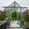 Serre De Jardin 11,5m² Magnum 148 En Aluminium Noir Et Verre Trempé 3mm - Halls -Jardin Serre Boutique serre de jardin 115m magnum 148 en aluminium noir et verre trempe 3mm halls