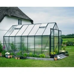 Serre De Jardin 11,5m² Magnum 148 En Aluminium Vert Et Polycarbonate 6mm - Halls