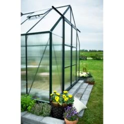 Serre De Jardin 11,5m² Magnum 148 En Aluminium Vert Et Polycarbonate 6mm - Halls -Jardin Serre Boutique serre de jardin 115m magnum 148 en aluminium vert et polycarbonate 6mm halls 5