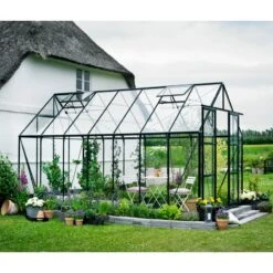 Serre De Jardin 11,5m² Magnum 148 En Aluminium Vert Et Verre Trempé 3mm - Halls