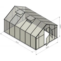 Serre De Jardin 12,5m² En Aluminium Et Polycarbonate 6mm Sanus UP! XL12 – Gampre -Jardin Serre Boutique serre de jardin 125m en aluminium et polycarbonate 6mm sanus up xl12 gampre 2
