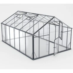 Serre De Jardin 12,5m² En Aluminium Noir Et Verre Trempé Sanus UP! XL12 - Gampre
