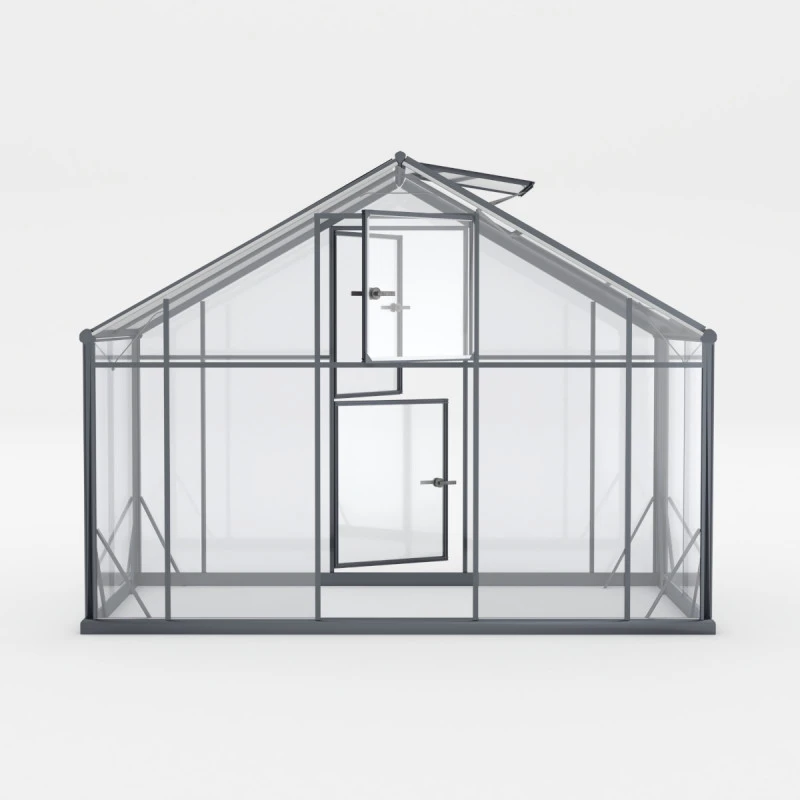 Serre De Jardin 12,5m² En Aluminium Noir Et Verre Trempé Sanus XL12 - Gampre 4 Serre De Jardin 12,5m² En Aluminium Noir Et Verre Trempé Sanus XL12 - Gampre – Image 2