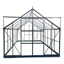 Serre De Jardin 12,84m² En Aluminium Anthracite Et Verre Trempé 4mm - Green Protect -Jardin Serre Boutique serre de jardin 1272m en aluminium anthracite et verre trempe 4mm green protect 4