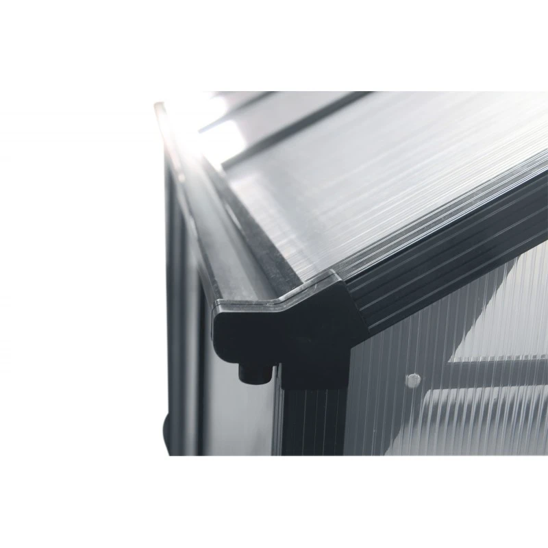 Serre De Jardin 13,2m² Anthracite Polycarbonate 4mm + Embase Green Protect 7 Serre De Jardin 13,2m² Anthracite Polycarbonate 4mm + Embase Green Protect – Image 5