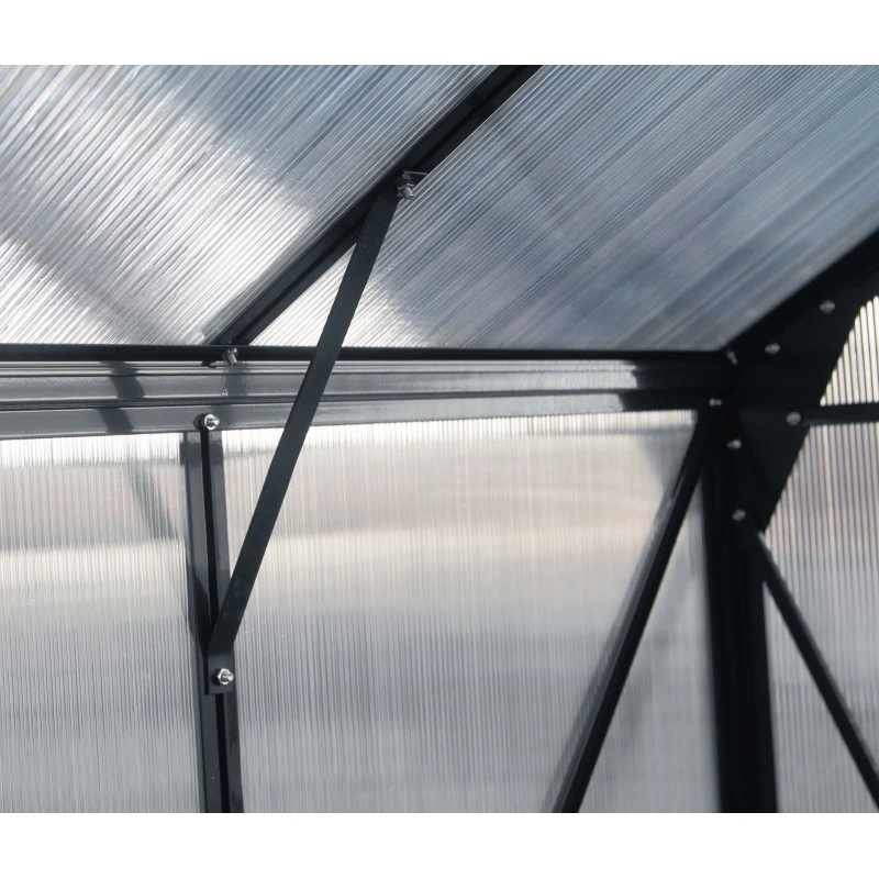 Serre De Jardin 13,2m² Anthracite Polycarbonate 4mm + Embase Green Protect 12 Serre De Jardin 13,2m² Anthracite Polycarbonate 4mm + Embase Green Protect – Image 10