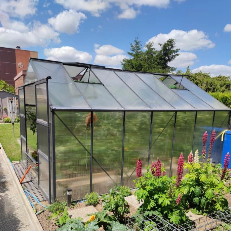 Serre De Jardin 13,2m² Anthracite Polycarbonate 4mm + Embase Green Protect 3 Serre De Jardin 13,2m² Anthracite Polycarbonate 4mm + Embase Green Protect