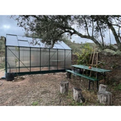 Serre De Jardin 13,2m² Verte Polycarbonate 4mm + Embase Green Protect -Jardin Serre Boutique serre de jardin 132m verte polycarbonate 4mm embase green protect 18