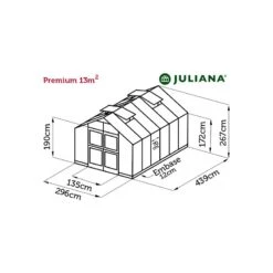 Serre De Jardin 13m² Aluminium Et Verre Trempé Premium - Juliana -Jardin Serre Boutique serre de jardin 13m aluminium et verre trempe premium juliana 19