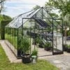 Serre De Jardin 13m² Qube+ 816 Noire En Verre Trempé - Halls -Jardin Serre Boutique serre de jardin 13m qube 816 noire en verre trempe halls
