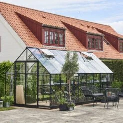 Serre De Jardin 13m² Qube+ 816 Noire En Verre Trempé - Halls -Jardin Serre Boutique serre de jardin 13m qube 816 noire en verre trempe halls 2