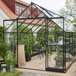Serre De Jardin 13m² Qube+ 816 Noire En Verre Trempé - Halls -Jardin Serre Boutique serre de jardin 13m qube 816 noire en verre trempe halls 3