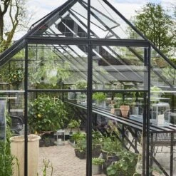 Serre De Jardin 13m² Qube+ 816 Noire En Verre Trempé - Halls -Jardin Serre Boutique serre de jardin 13m qube 816 noire en verre trempe halls 4