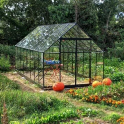 Serre De Jardin 13m² Qube+ 816 Noire En Verre Trempé - Halls -Jardin Serre Boutique serre de jardin 13m qube 816 noire en verre trempe halls 7