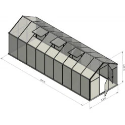 Serre De Jardin 14,3m² En Aluminium Et Polycarbonate 6mm Sanus L15 – Gampre -Jardin Serre Boutique serre de jardin 143m en aluminium et polycarbonate 6mm sanus l15 gampre 9