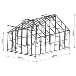 Serre De Jardin 14,52m² En Aluminium Anthracite Et Verre Trempé 4mm - Green Protect -Jardin Serre Boutique serre de jardin 1452m en aluminium anthracite et verre trempe 4mm green protect 10