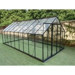 Serre De Jardin 16,32m² En Aluminium Anthracite Et Verre Trempé 4mm - Green Protect -Jardin Serre Boutique serre de jardin 1452m en aluminium anthracite et verre trempe 4mm green protect 17