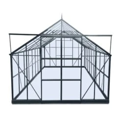 Serre De Jardin 16,32m² En Aluminium Anthracite Et Verre Trempé 4mm - Green Protect -Jardin Serre Boutique serre de jardin 1452m en aluminium anthracite et verre trempe 4mm green protect 18