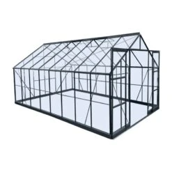 Serre De Jardin 14,52m² En Aluminium Anthracite Et Verre Trempé 4mm - Green Protect -Jardin Serre Boutique serre de jardin 1452m en aluminium anthracite et verre trempe 4mm green protect 2