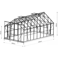 Serre De Jardin 16,32m² En Aluminium Anthracite Et Verre Trempé 4mm - Green Protect -Jardin Serre Boutique serre de jardin 1452m en aluminium anthracite et verre trempe 4mm green protect 27