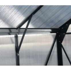 Serre De Jardin 15,03m² Anthracite PC 4mm + Embase Green Protect -Jardin Serre Boutique serre de jardin 1503m anthracite pc 4mm embase green protect 10