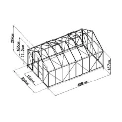 Serre De Jardin 15,03m² Anthracite PC 4mm + Embase Green Protect -Jardin Serre Boutique serre de jardin 1503m anthracite pc 4mm embase green protect 2