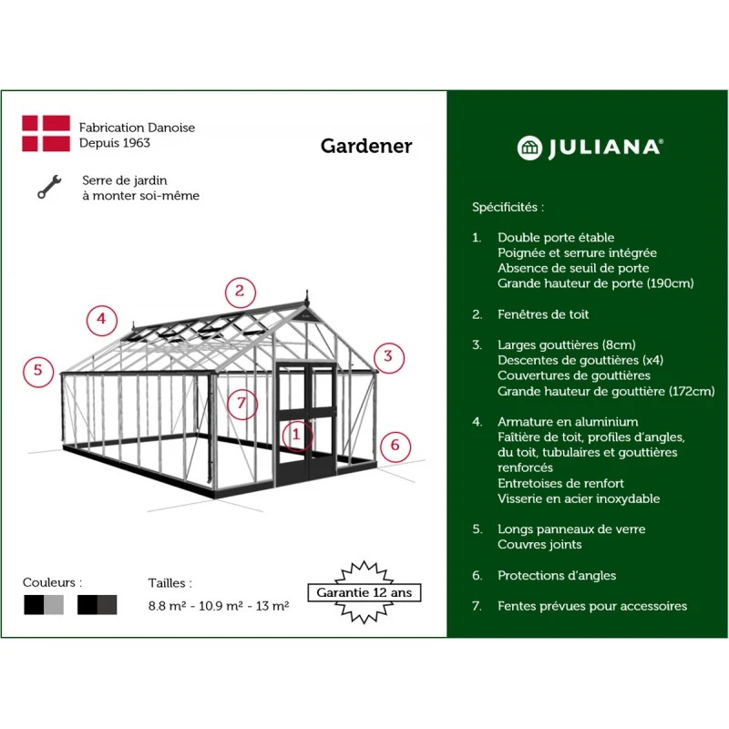 Serre De Jardin 16,2m² En Polycarbonate 10mm Gartner - Juliana 18 Serre De Jardin 16,2m² En Polycarbonate 10mm Gartner - Juliana – Image 16