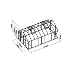Serre De Jardin 16,9m² Anthracite En Polycarbonate 4mm + Embase Green Protect -Jardin Serre Boutique serre de jardin 169m anthracite en polycarbonate 4mm embase green protect 3