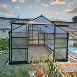 Serre De Jardin 16,9m² Verte En Polycarbonate 4mm + Embase Green Protect -Jardin Serre Boutique serre de jardin 169m verte en polycarbonate 4mm embase green protect 16