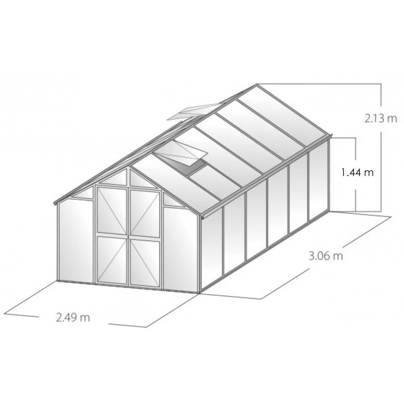 Serre De Jardin 249x306cm 7,62m² En Verre Cathédrale 4mm PRIMUS Limes 21 Serre De Jardin 249x306cm 7,62m² En Verre Cathédrale 4mm PRIMUS Limes – Image 19