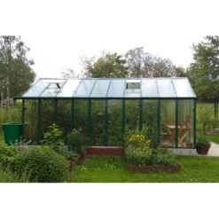 Serre De Jardin Verte 249x505cm 12,57m² En Verre Cathédrale 4mm VARIANT J5 - Limes -Jardin Serre Boutique serre de jardin 249x505cm 1257m en verre cathedrale 4mm variant limes 2
