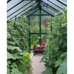 Serre De Jardin Verte 249x505cm 12,57m² En Verre Cathédrale 4mm VARIANT J5 - Limes -Jardin Serre Boutique serre de jardin 249x505cm 1257m en verre cathedrale 4mm variant limes 4