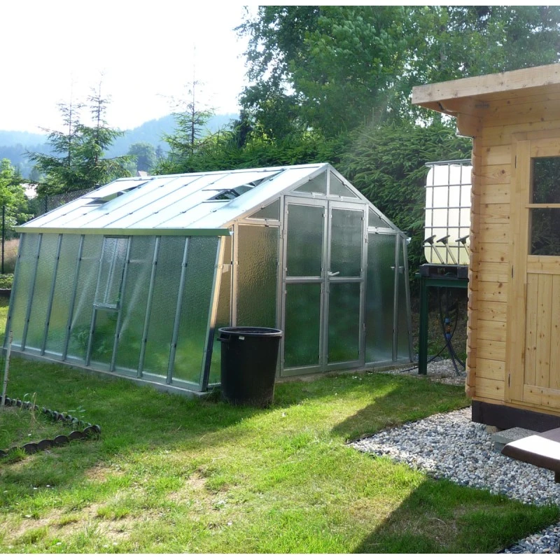 Serre De Jardin 276x406cm 11,2m² En Verre Cathédrale 4mm VARIANT K4 - Limes 4 Serre De Jardin 276x406cm 11,2m² En Verre Cathédrale 4mm VARIANT K4 - Limes – Image 2