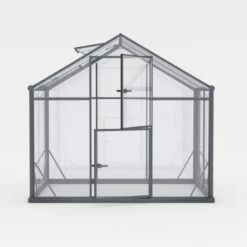 Serre De Jardin 3,3m² En Aluminium Noir Et Verre Trempé Sanus L3 - Gampre -Jardin Serre Boutique serre de jardin 33m en aluminium noir et verre trempe sanus l3 gampre 1