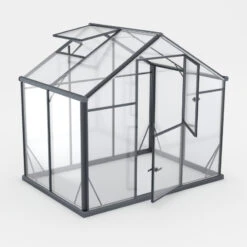 Serre De Jardin 3,3m² En Aluminium Noir Et Verre Trempé Sanus UP! L3 - Gampre