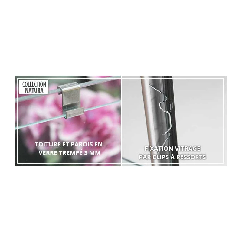 Serre Allium Venus 3,7m² En Aluminium Naturel Et Verre Trempé 3mm + Embase Incluse - Natura Lams 14 Serre Allium Venus 3,7m² En Aluminium Naturel Et Verre Trempé 3mm + Embase Incluse - Natura Lams – Image 12