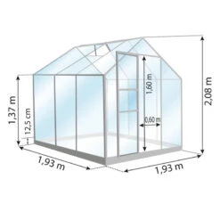 Serre Allium Venus 3,7m² En Aluminium Laqué Vert Et Verre Trempé 3mm + Embase Incluse - Natura Lams -Jardin Serre Boutique serre de jardin 38m en aluminium laque et verre trempe venus lams 13