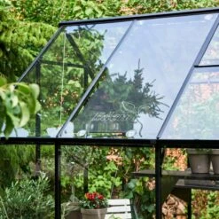 Serre De Jardin 3,9m² Qube 66 Noire En Verre Trempé - Halls -Jardin Serre Boutique serre de jardin 39m qube 66 noire en verre trempe halls 15