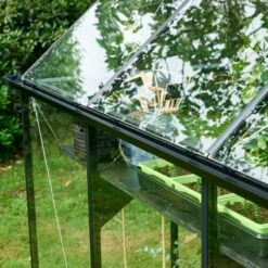 Serre De Jardin 3,9m² Qube 66 Noire En Verre Trempé - Halls -Jardin Serre Boutique serre de jardin 39m qube 66 noire en verre trempe halls 17