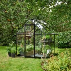 Serre De Jardin 3,9m² Qube 66 Noire En Verre Trempé - Halls -Jardin Serre Boutique serre de jardin 39m qube 66 noire en verre trempe halls 3
