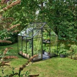 Serre De Jardin 3,9m² Qube 66 Noire En Verre Trempé - Halls -Jardin Serre Boutique serre de jardin 39m qube 66 noire en verre trempe halls 5